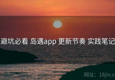 避坑必看 岛遇app 更新节奏 实践笔记