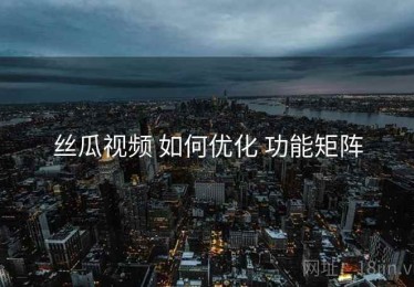 丝瓜视频 如何优化 功能矩阵