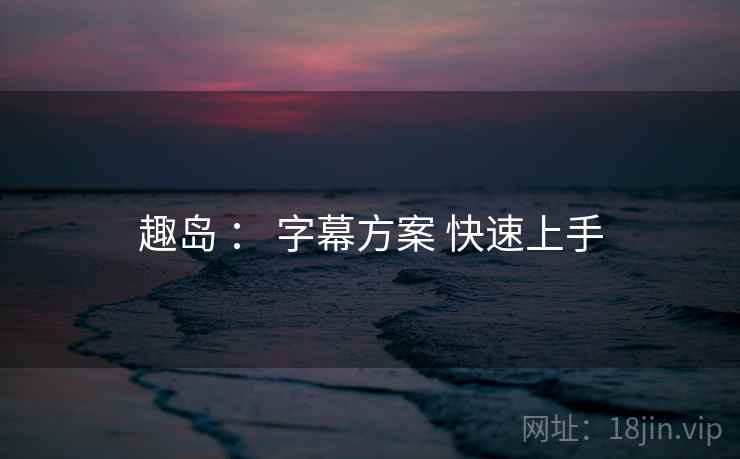 趣岛 : 字幕方案 快速上手 趣岛 : 字幕方案 快速上手